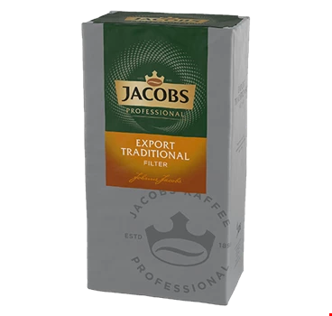 Abbildung eines Jacobs Professional Export Traditional 500g Filterkaffees in der Linksansicht.